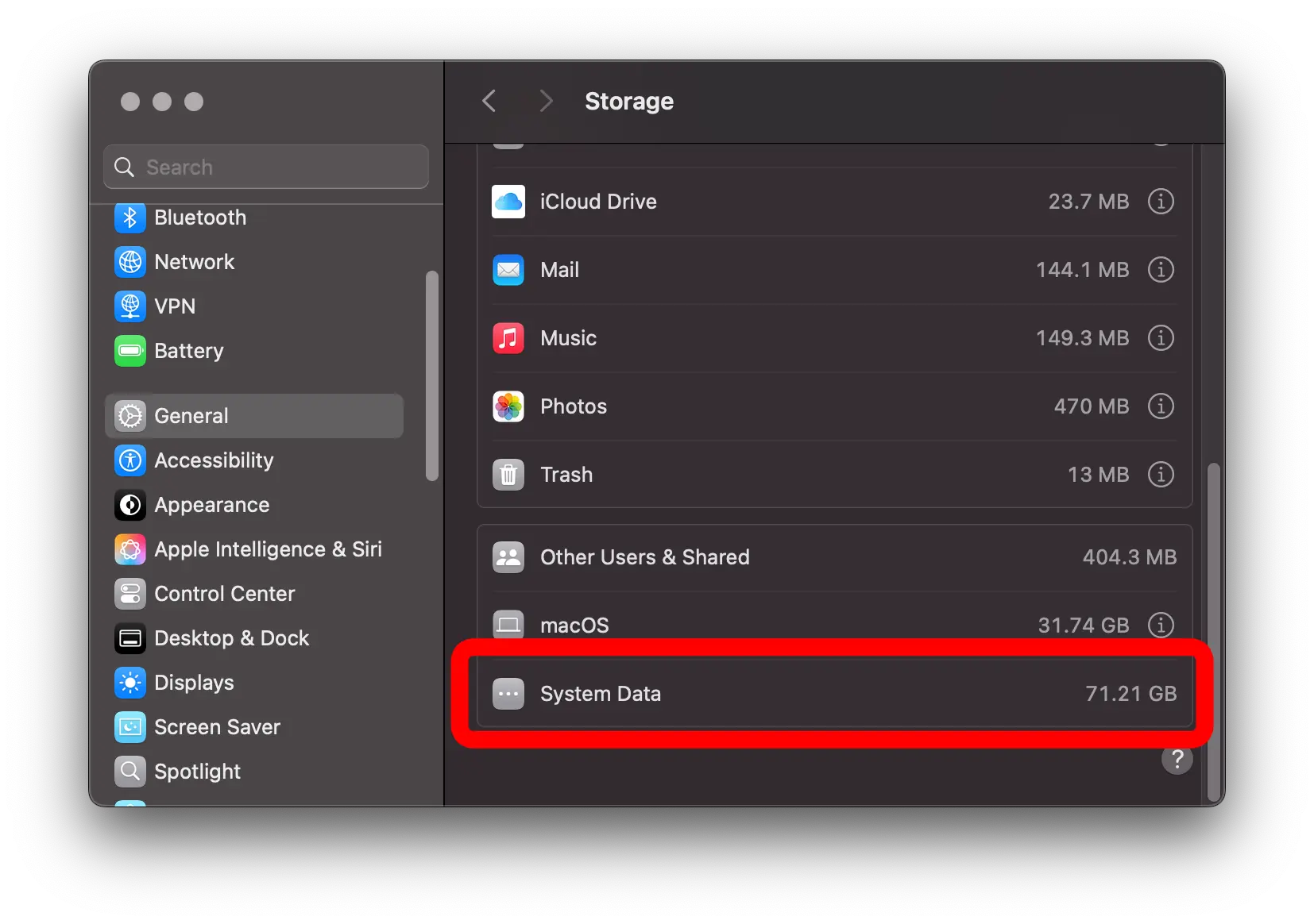 MacOS System Data
