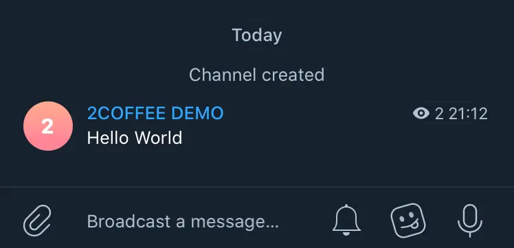 First message to the channel