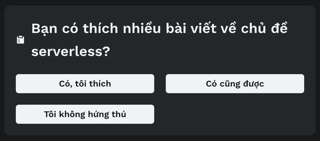 Tính năng khảo sát