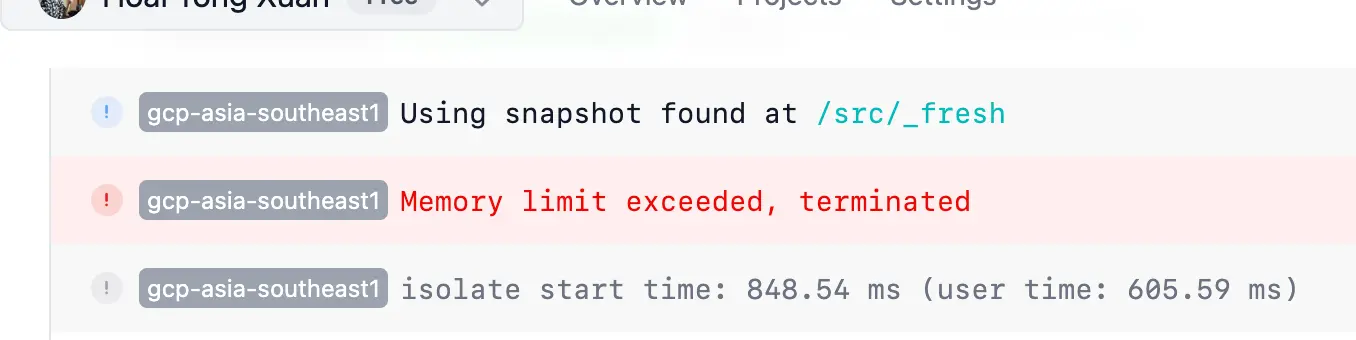 Memory limit exceeded
